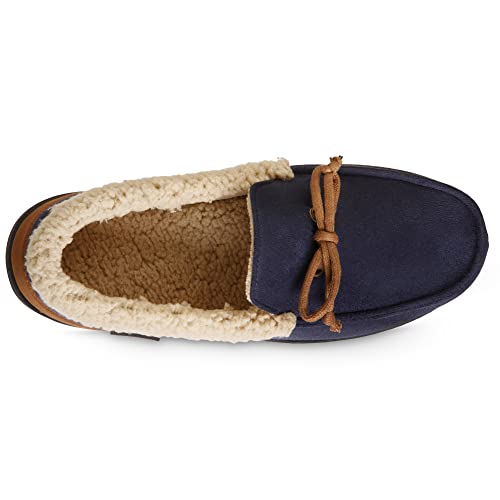 Image of isotoner Men's Indoor /Outdoor Slip-on Vincent Microsuede Moccasin Slippers With Memory Foam Comfort