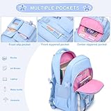 KEBEIXUAN School Bags for Girls - Kawaii Personalised Kids Backpack, Water Resistant Rucksack for Primary Middle School (Blue) - Image 3