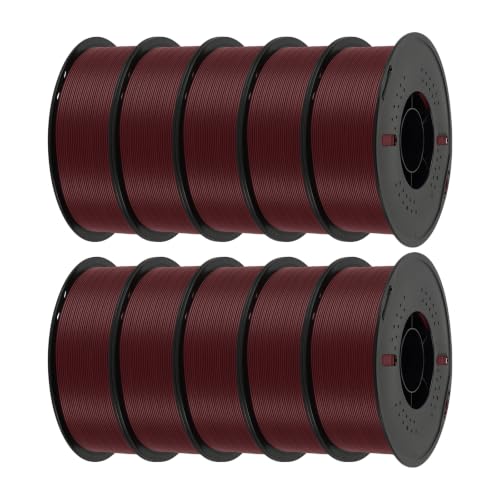 Image of Kingroon 10KG PLA Filament Bundle 1.75mm, 3D Printer Filament Bulk Dimensional Accuracy + /- 0.02mm, 10 Pack 1kg Spool(2.2lbs), Fits for Most FDM 3D Printers, Retro Red