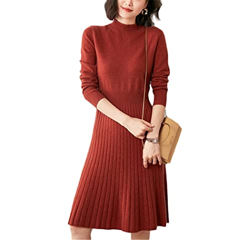 Robe longue d'hiver en tricot cachemire Haitpant Jiaotang femme : vêtement chaud en maille taille L