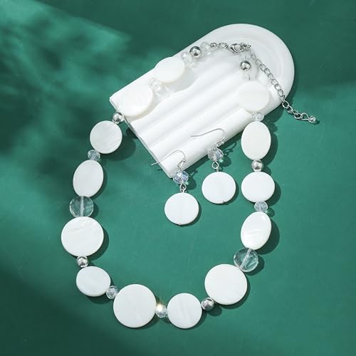 Jules D.Chunky Beads Necklace Colorful Shell Necklace Fashion Statement Necklace Set for Women Gifts4