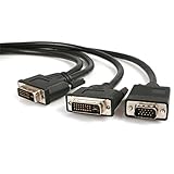Conector DVI-I macho a conectores DVI-D macho y HD15 VGA macho