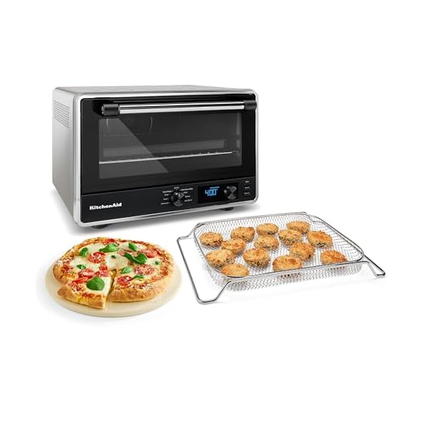 KitchenAid Digital Countertop Oven with Air Fry & Pizza Stone, KCO128CU, Contour Silver