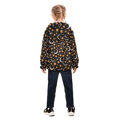 Bats Stars Moon Boys Fleece Hoody Jacket Zip Up Coat Warm Fall Winter Plush Jacket Long Sleeve Outerwear4