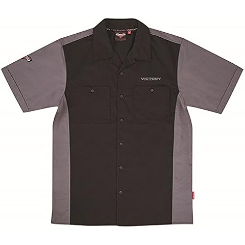 Victory Motorcycle New OEM Men's Black Logo FC Bowling Shirt, Medium, 286797503 Cover