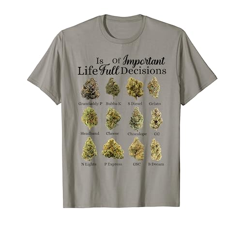 Marijuana Choice Buds Life Is Full Of Important Decisions T-Shirt