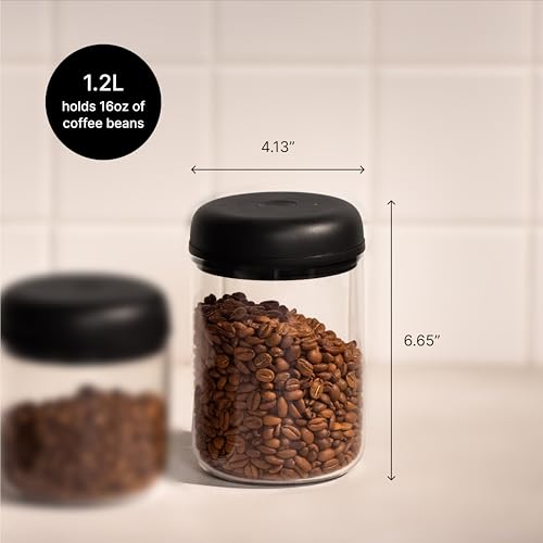 Image of Fellow Atmos Electric Vacuum Canister & Storage Container - Airtight Coffee & Food Storage Containers - Coffee Containers - (Matte White, 1.2 Liter)