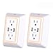 USB Wall Charger, Surge Protector, POWRUI USB Outlet with 2 USB Ports (2.4A Total) and Dusk-to-Dawn Sensor Night Light, 1080Joules, White (2-Pack)