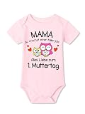 BesserBay Baby Body - MAMAdu maakt een follen job!Alles Liebe zum1. Moederdag - rompertje cadeau voor moeder 0-12 maanden, Mama-roze, 9-12 Maanden