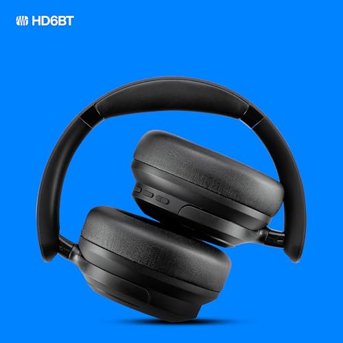 Image of PreSonus Eris HD6BT - Over-Ear Closed-Back Wireless Headphones, Bluetooth, ANC Noise Cancelling, Up to 60 Hours Battery Life, Studio Headphones for Mixing, Monitoring, Recording, Eclipse Black