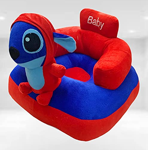 Image of Baby Soft Plush Cushion Baby Sofa Seat Or Rocking Chair for Kids Red and Blue|Baby's Alien Shape Cotton Seat Safety Sofa (Use for Baby 0 to 2 Years)