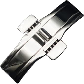 Stainless Steel Solid Metal Clasp For Double Push Button Fold Watch Buckle Butterfly Deployment Clasp Watch Accessories Table buckle5x23mm