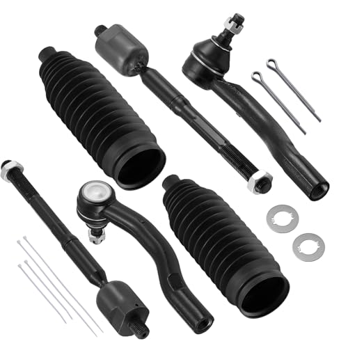 SYKRSS 6PCS ES80602 ES80603 EV800085 Front Inner/Outer Tie Rod Ends Kit w/Tie Rod Boot Compatible with Toyota Camry 2007-2011