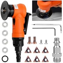 2 in 1 Mini Pneumatic Chamfering Machine, 45 Arc Corner Beveling Trimming Deburring Machine 30000RPM Handheld Chamfering Air Chamfer Tool with 1/4 Inch Air Inlet C Angle Blades,Orange
