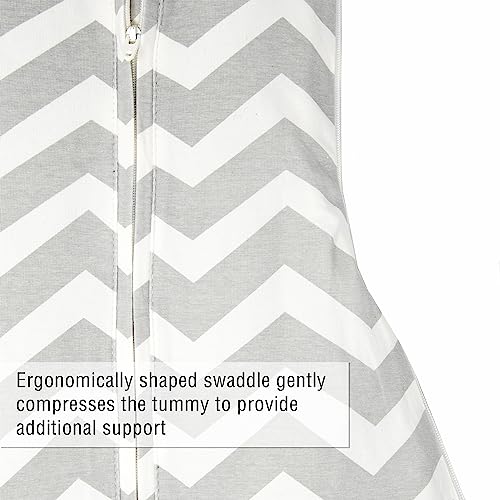 Image of Woombie Grow with Me Baby Swaddle, Convertible Swaddle Fits Babies 0-9 Months, Expands to Wearable Blanket for Babies up to 18 Months, Sleepy Grey Chevron