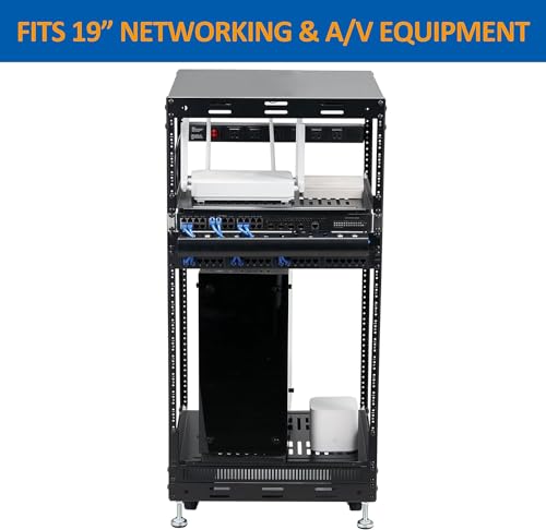 10U Open Frame Rack for Servers & AV Gear - Wall Mountable Design (Open or Closed top and Bottom Plates are Shipped Randomly)