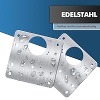 Shinfly Scharnier Reparaturplatte 9x9 cm, 12 Stück Edelstahl Scharnier Reparaturset mit 72 Schrauben, Küchenschrank Reparaturplatte für Schranktüren, Schublade und Möbel – Ansicht 4