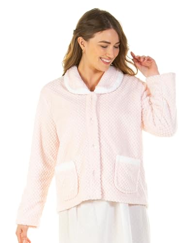 Preisvergleich Produktbild Undercover Damen-Bettjacke, weiches Waffel-Fleece, Knopfleiste, rose, L / X-Large
