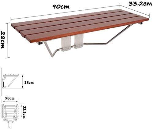 Silla plegable de pared para ducha con tablero de madera para aseo seguro de ancianos 2