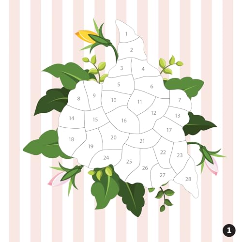 Brain Games - Sticker by Number Compact Edition: Garden Blooms 7x7 Inches Travel Size Activity Book for Adults & Kids 7+