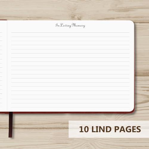 Tiankool Funeral Guest Book for Memorial Service - in Loving Memory Guest Book for Funeral Sign in - Celebration of Life Guest Book for Funeral Guest Registry-134 Pages,10" x 7",Hardcover,Brown