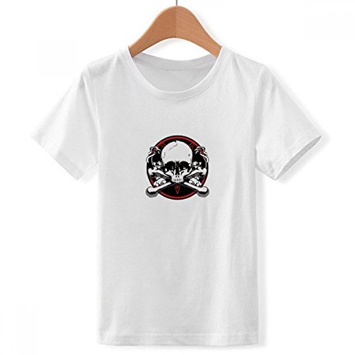 T-shirt blanc pour les garcon motif squelette pirate vêtements enfant
