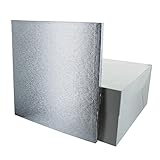 Culpitt 12" Square Silver Cake Drum Board & White Cake Box Combo, 12 Inch Box and Matching Board Set For Cake Transport - Image 6
