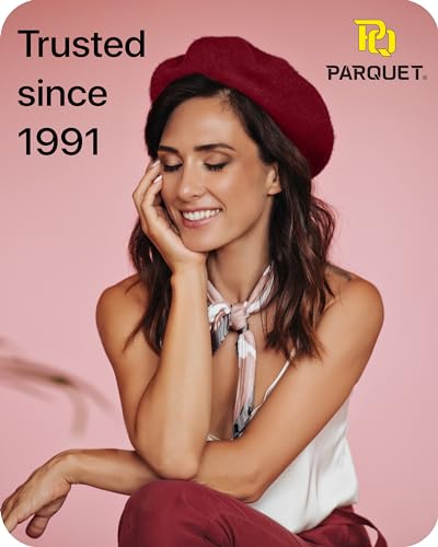 Image of Parquet Solid Color French Beret Hat. Classic French, Casual and Chic Lightweight Cap for Women