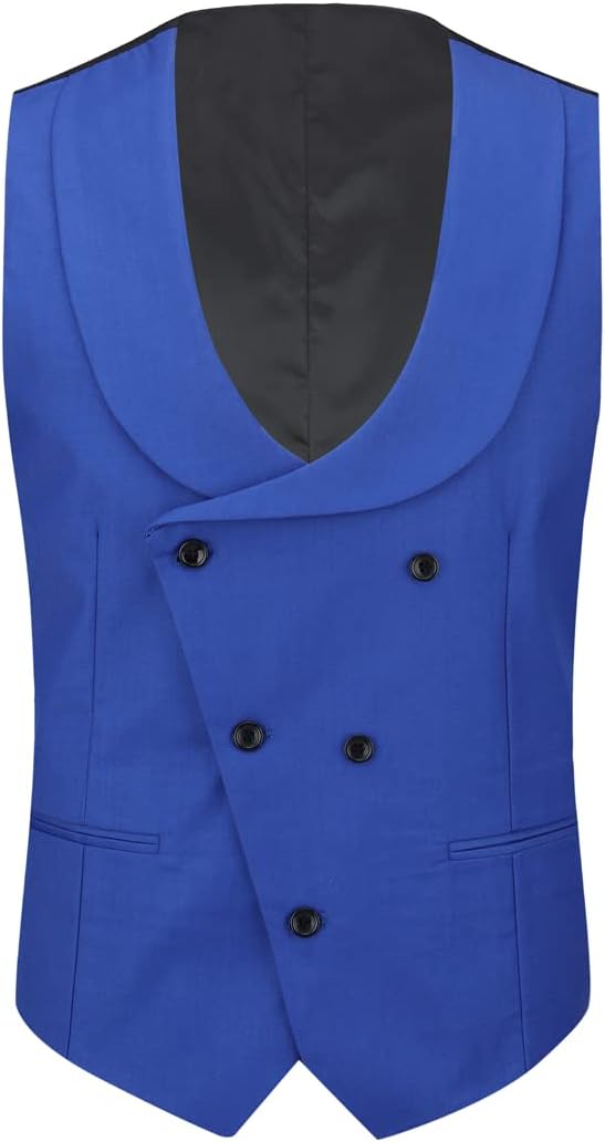 YFFUSHI Men's Slim Fit 3 Piece Suit One Button Blazer Vest Pants Wedding Prom Party Suits Set - Image 5