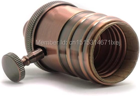 Antique Brass Lamp Socket With Screw On/OFF Switch E26/E27 Vintage Edison Style Lampholder - (Color: Vintage Bronze Base Type: E26)