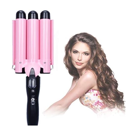 [2020UPGRADED Version] Hair Curling Iron 1 inch 3 Barrel Hair Crimper Ceramic Two Gear Temperature Control Hair Waving Styling Tools