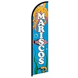 Mariscos Windless Full Sleeve Banner Swooper Flag - Perfect for Businesses, Stores, Shops, etc