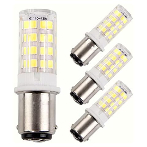 BA15D Double Bayonet Sewing Machine LED Light Bulb 5 Watt Daylight White 6000K Non-dimmable AC110V-130V (Pack of 4) Cover