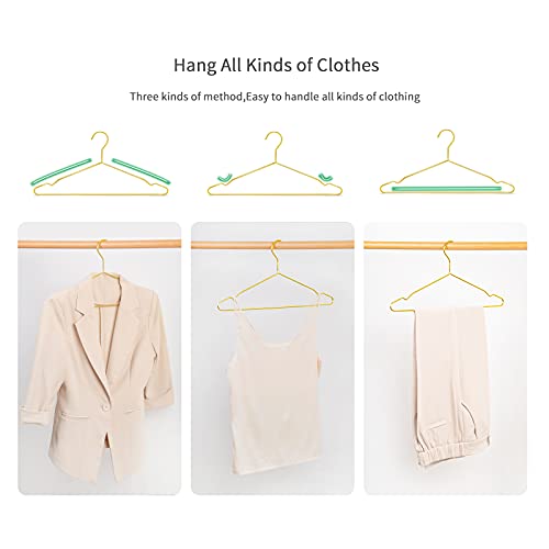 Nature Smile 17 Inch Heavy Duty Shiny Gold Metal Clothes Hanger, Coat Hanger, Suit Hanger, Dress Hanger With Big Notches Pack Of 20,Gold #TOP2