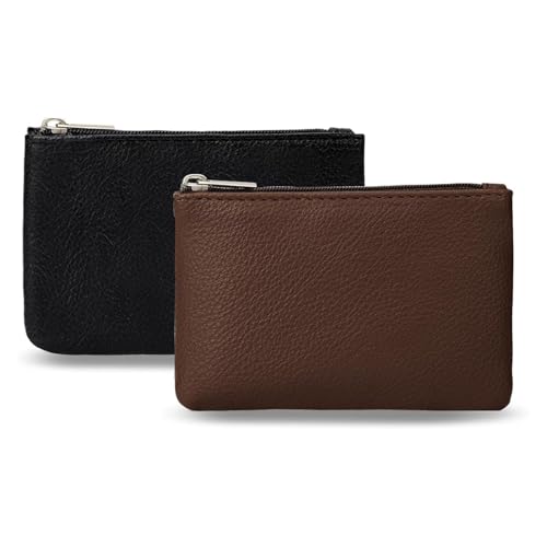 Catálogo para Comprar On-line Monederos para Hombre al mejor precio. 41 2 Piezas Monedero Hombre, Monedero Para Hombre, Pequeño Y Portátil, Ideal Para Monedas, Llaves, Tarjetas De Identificación Y Billetes Plegados(Negro Y Café, 12.5 X 8 Cm)