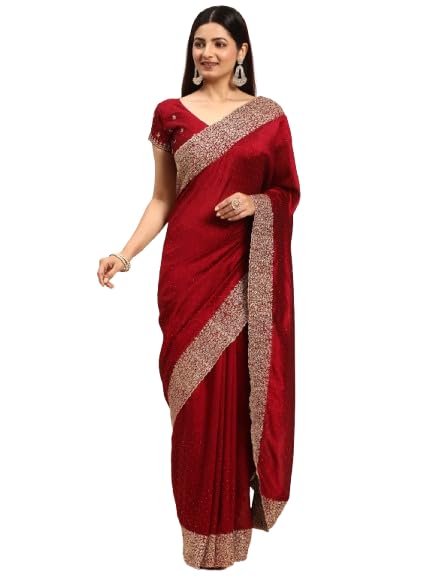 Image of Kasee Women Cherry Embellished Embroidered Designer Saree