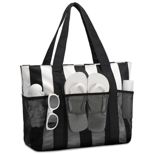 Beach tote bag pour famille VASCHY grand sac de plage XXL pliable et zippé