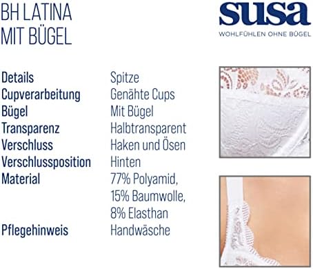 Susa Latina Champagne Underwire Lace Bra 8008 - 40D UK (90D EU) - View #9