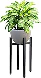 Planteko Tall Plant Stand, Plant Stands for Indoor Plants Tall Fits Pots Up to 8-12 inches, Adjustable Metal Plant Stand Outdoor with Mid Century Design, No Wobble Pot Stand (Pot Not Included)
