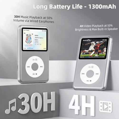 Image of Innioasis 64GB Mp3 Player with Bluetooth, Lossless DSD DAC FLAC Support, Y2 Classic Dedicated Music Player with Playlists, Nostalgia Design, Supports up to 2TB Silver