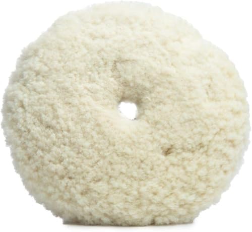 Standard Duty Wool Buffing Pad โ 7.5โ Premium Curved Edge, 1-Pack โ Fits 7โ Backing Plate โ Heavy Cut for Compounding