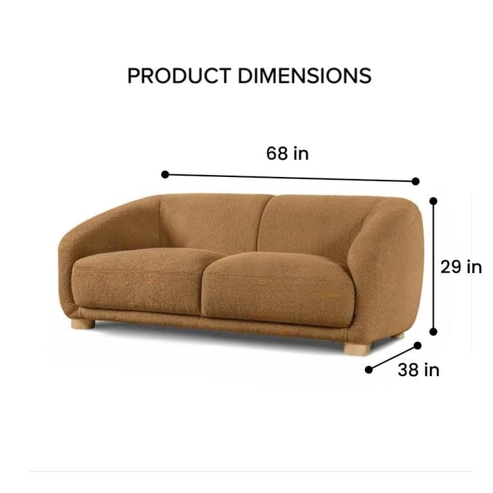 Image of Kaniel Premium Boucle Fabric 2 Seater Sofa for Living Room and Offices (Brown, 2 Seater)
