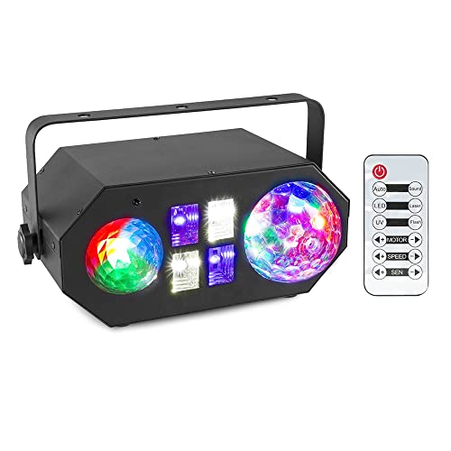 BeamZ LEDWAVE Jelly Ball & Water Wave LED Disco Light – Multicolored DJ Light Effects, UV/White Strobe for Parties and Mobile DJs, includes Remote Control