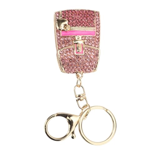 ZDETGU Brelok do Plecaka Elegancki Dodatek ze Strasu z Karabińczykiem Stylowy Wisiorek do Torebki dla Kobiet i Dziewcząt Specjalne Okazje (PINK)
