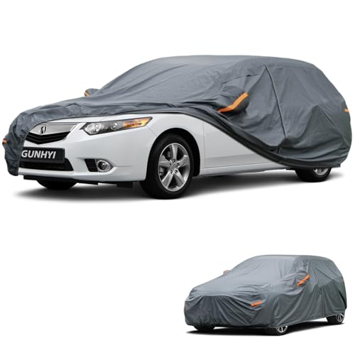 Image of GUNHYI Premium Car Cover Custom Fit Acura TSX Sport Wagon, 16 Layers Heavy Duty Car Cover Waterproof All Weather with Zipper Door for Sun Rain Snow Dust Uv Protection