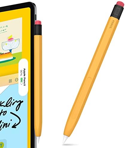 AhaStyle Classic Pencil Case for Apple Pencil 2nd Generation Silicone Protective Sleeve Apple Pencil Cover Compatible with Magnetic Charging and Double Tap (Yellow)