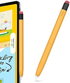 AhaStyle Classic Pencil Case for Apple Pencil 2nd Generation Silicone Protective Sleeve Apple Pencil Cover Compatible with Magnetic Charging and Double Tap (Yellow)