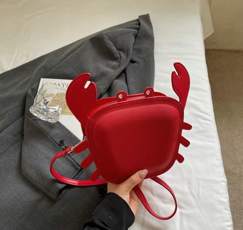 Small Shoulder Bag for Women Cute Crab Shaped Crossbody Bag PU Leather Fashion Handbag Stylish Funny Satchel 20253