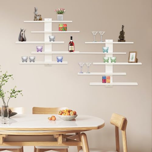 Étagère murale en PVC blanc pour figurines et mini décorations