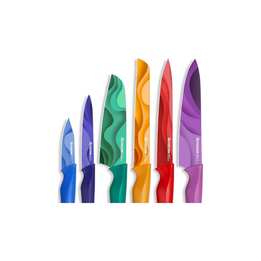 Dishwasher Safe Colorful Knives 6 pcs